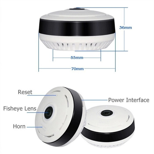 Cámara Ip Wifi Vigilancia 360 Grados Con Lente Ojo De Pez 