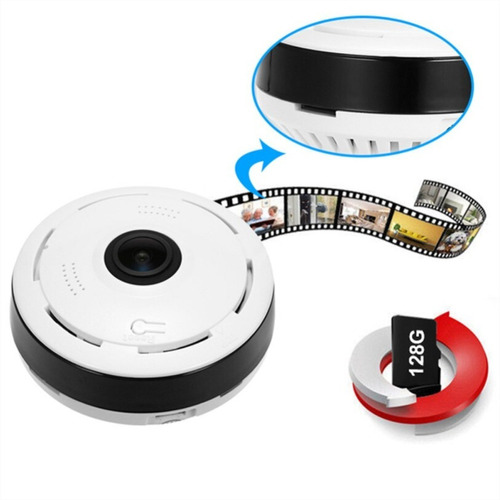 Cámara Ip Wifi Vigilancia 360 Grados Con Lente Ojo De Pez 