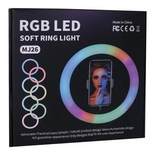 Lampara Aro Luz Led Rgb + Tripie 26cm Diam. Porta Celular